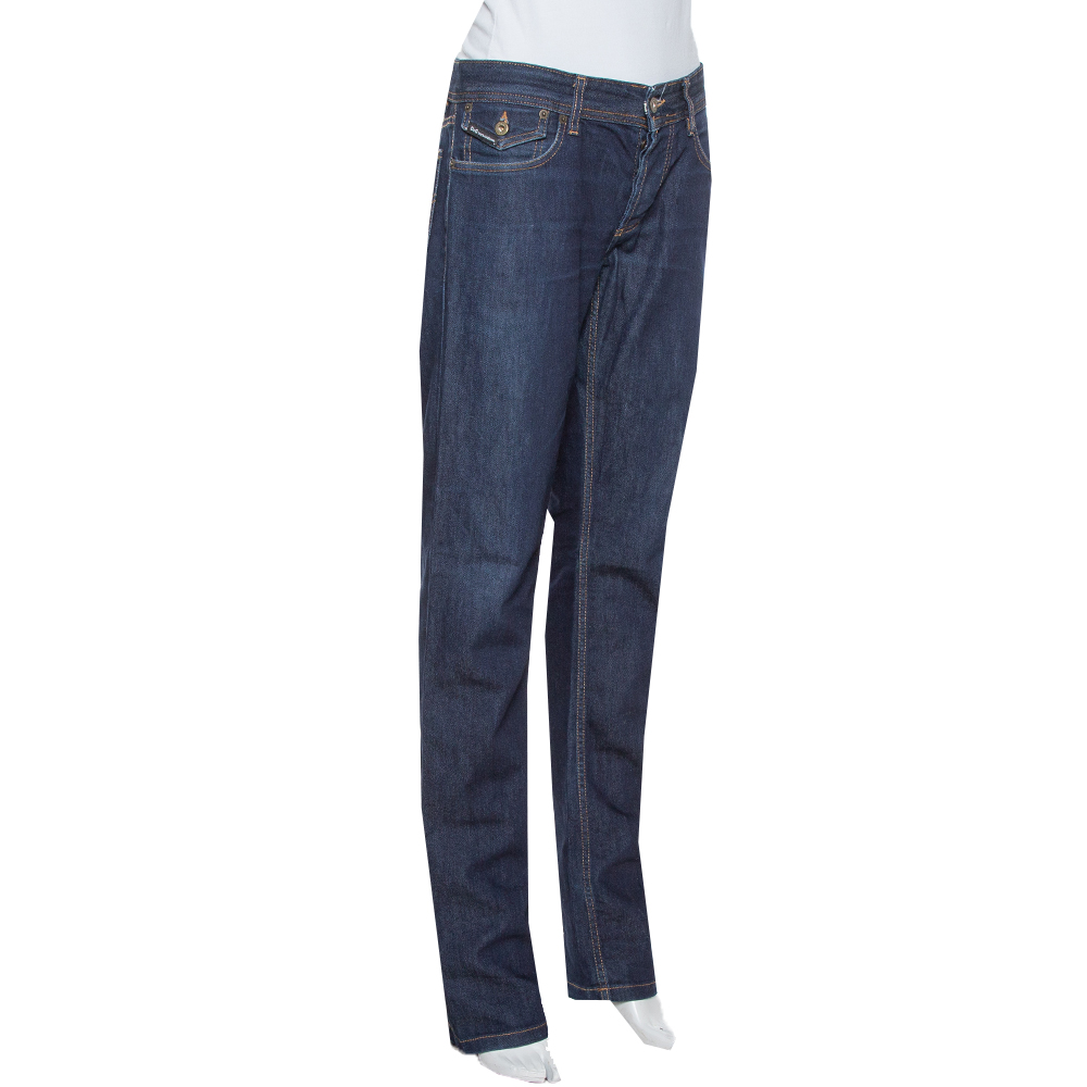 

D&G Navy Blue Denim Straight Leg Jeans S