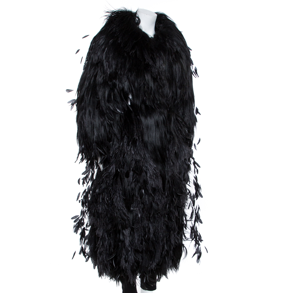 

Dolce & Gabbana Black Fur Long Sleeve Maxi Coat