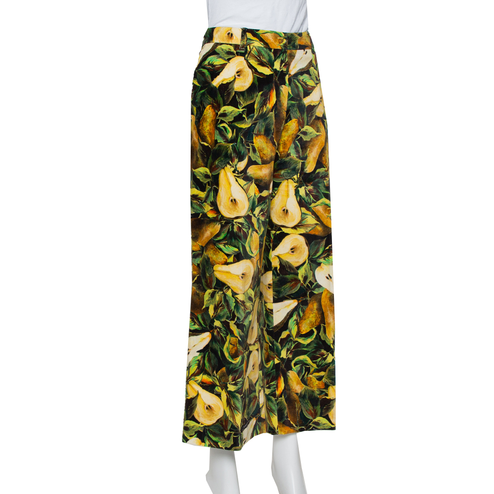 

Dolce & Gabbana Multicolor Floral Printed Velvet Cropped Pants