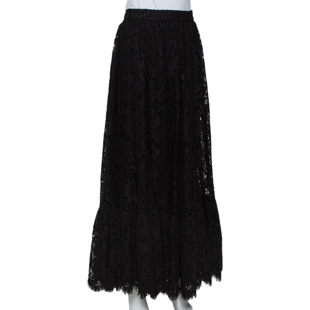 

Dolce & Gabbana Black Lace Full Circle Maxi Skirt