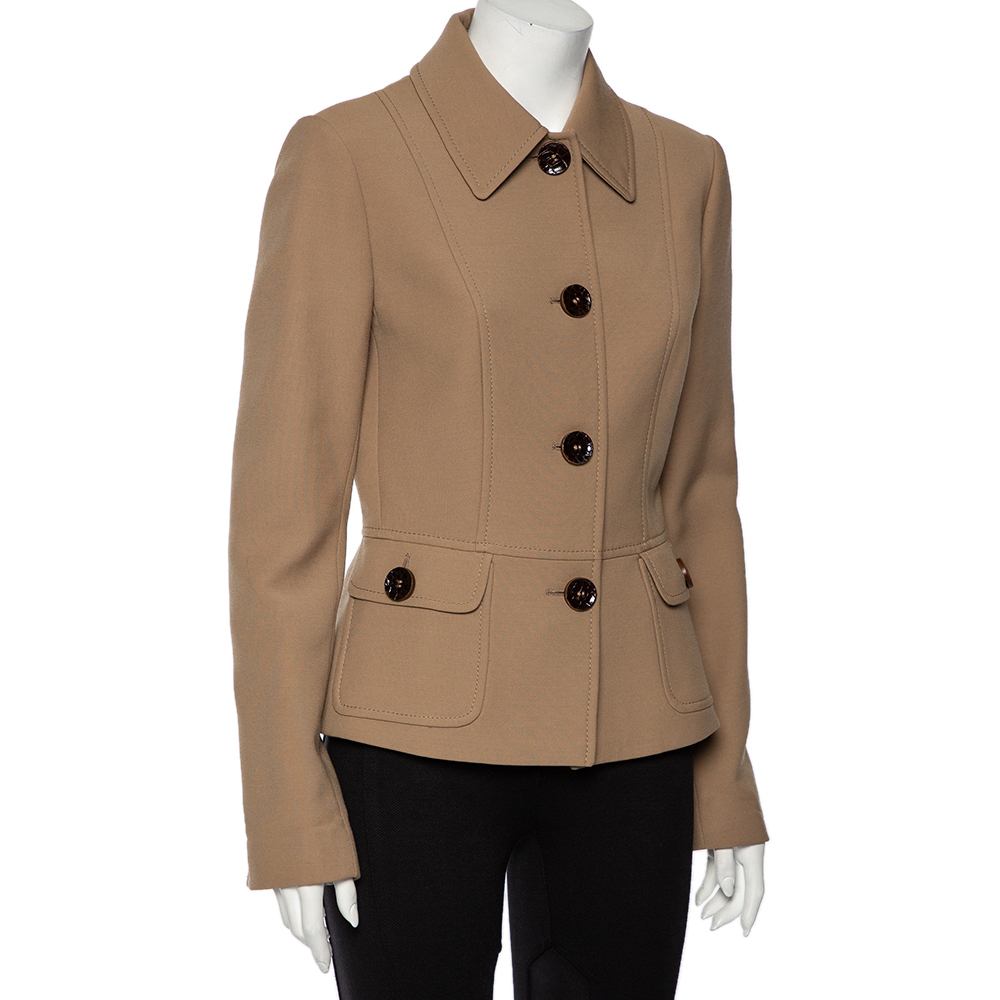 

Dolce & Gabbana Beige Wool Button Front Jacket