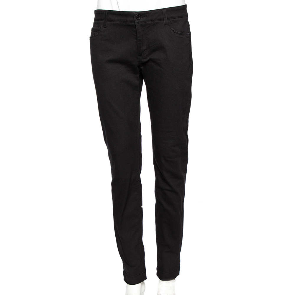 

Dolce & Gabbana Black Stretch Cotton Slim Fit Pants