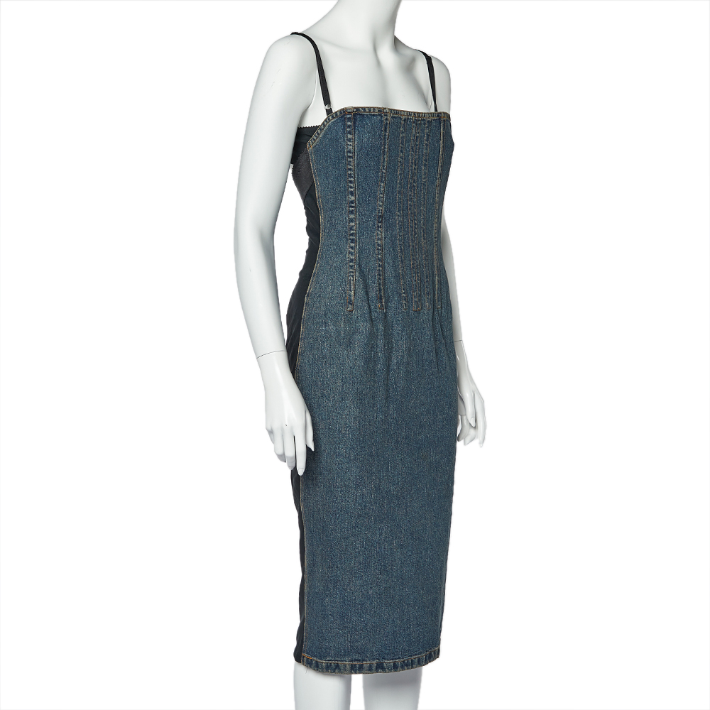 

Dolce & Gabbana Vintage Blue Denim Corset Dress