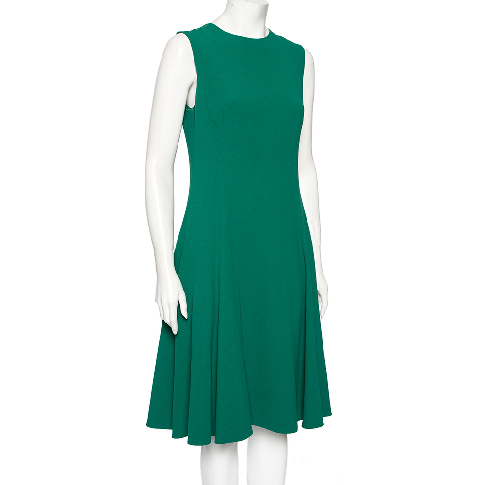 

Dolce & Gabbana Green Crepe Sleeveless A-Line Short Dress