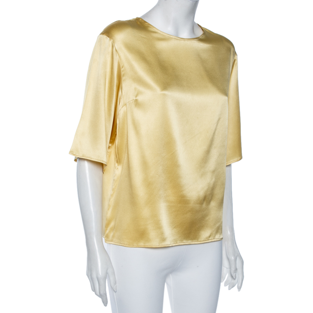 

Dolce & Gabbana Gold Silk Satin Top