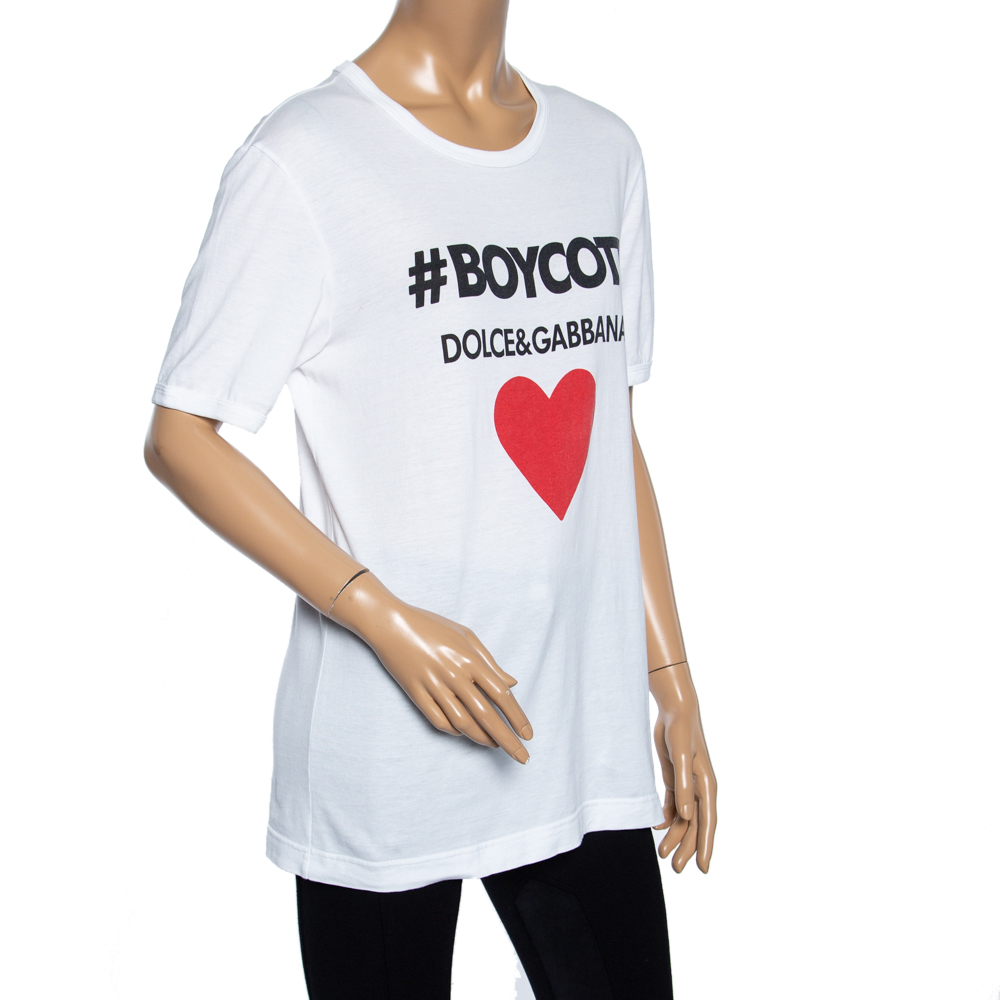 

Dolce & Gabbana White Boycott Cotton Short Sleeve T-Shirt