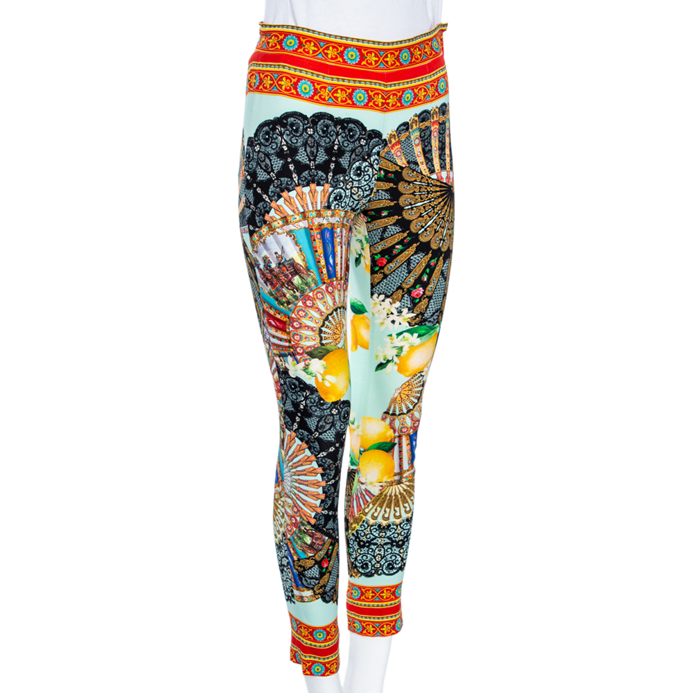 

Dolce & Gabbana Multicolored Printed Silk Pants, Multicolor