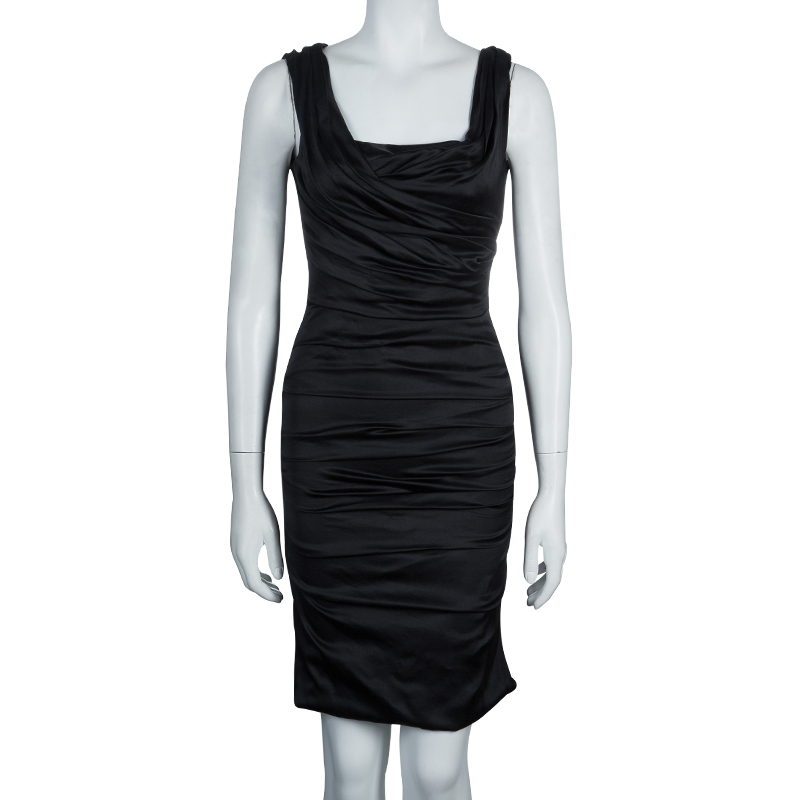 

Dolce and Gabbana Black Satin Dress