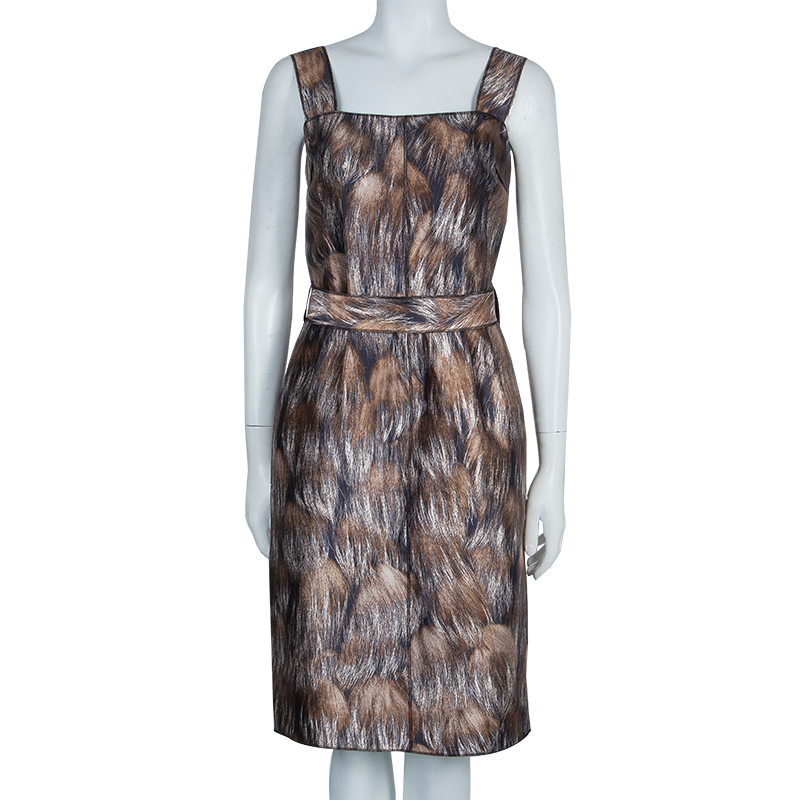 

Dolce and Gabbana Brown Animal Print Broad Strap Dress, Multicolor