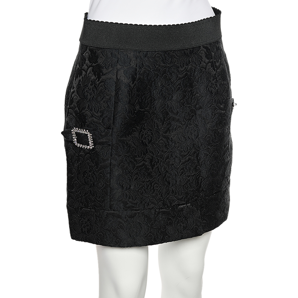 

Dolce & Gabbana Black Jacquard Mini Skirt