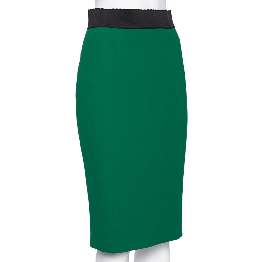 

Dolce & Gabbana Green Crepe Knee Length Skirt
