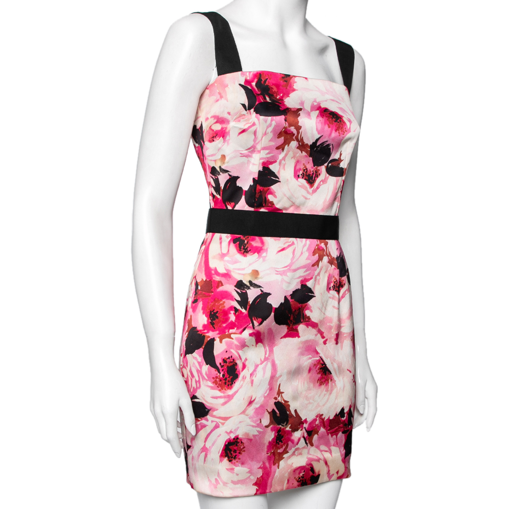 

Dolce & Gabbana Floral Printed Satin Sleeveless Dress, Pink