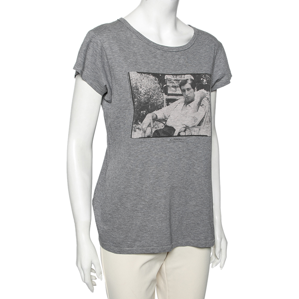 

Dolce & Gabbana Grey Al Pacino Printed Cotton Top