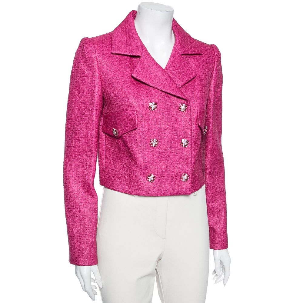 

Dolce & Gabbana Pink Synthetic Double Breasted Cropped Blazer
