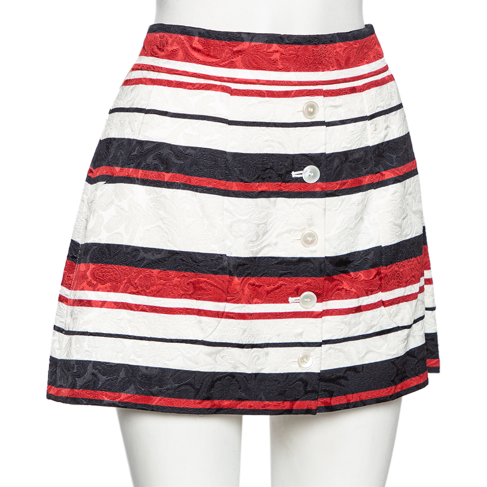 

Dolce & Gabbana Multicolor Striped Jacquard Mini Skirt