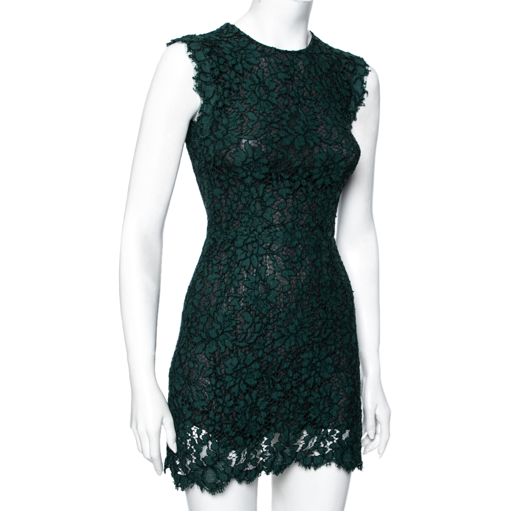 

Dolce & Gabbana Green Lace Mini Dress