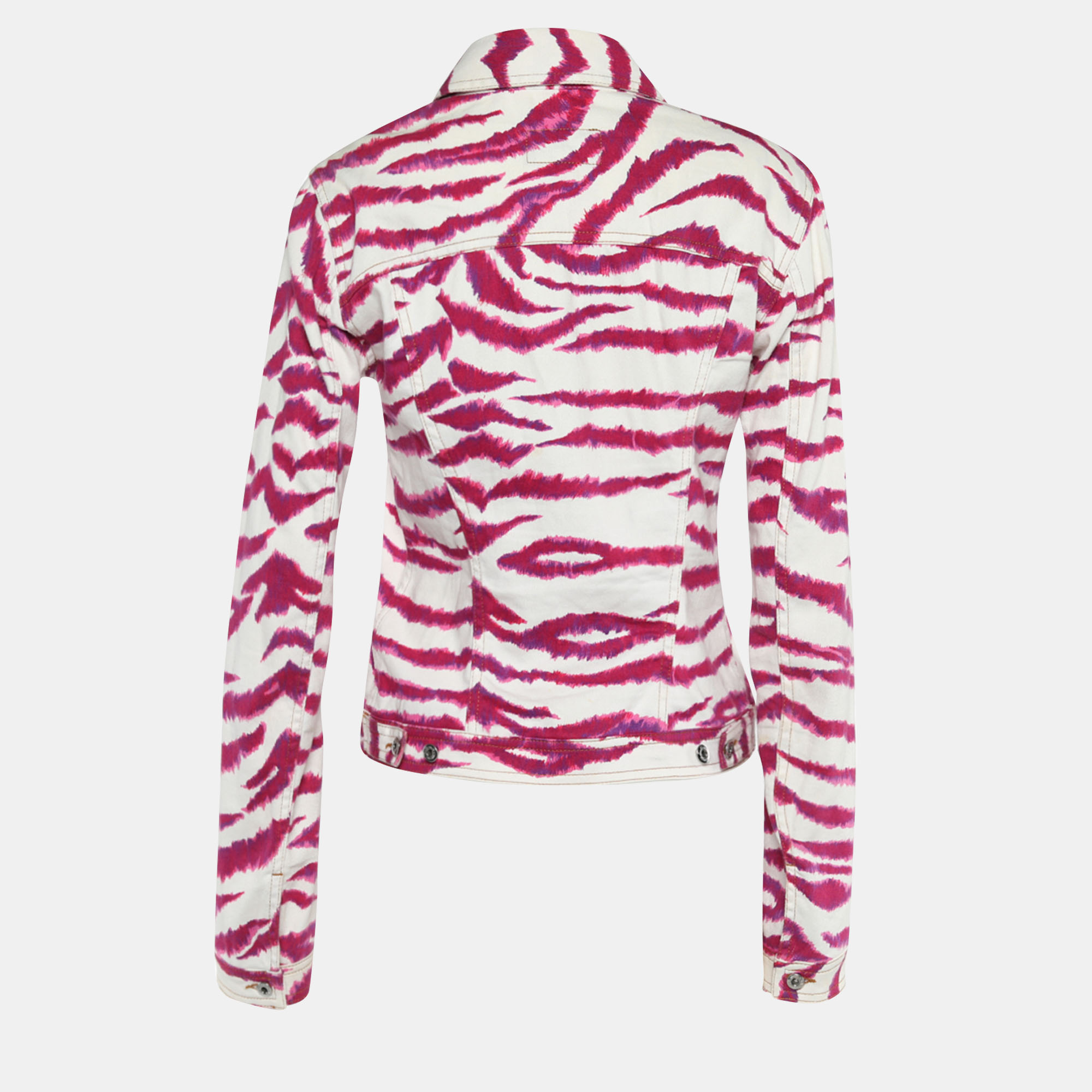 

D&G Pink Animal Striped Cotton Button Front Jacket
