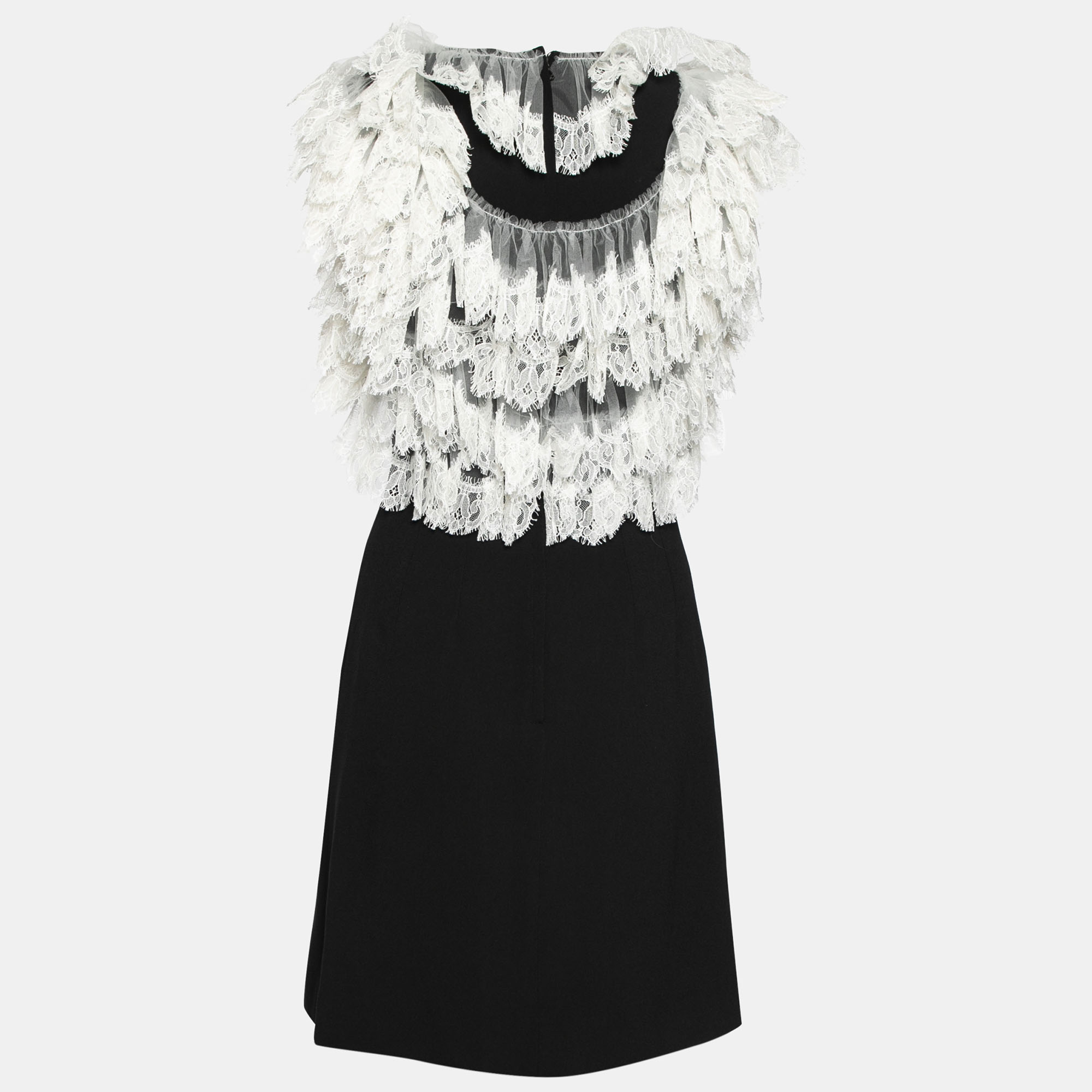 

Dolce & Gabbana Black Crepe Lace Detail Fashion Devotion Dress