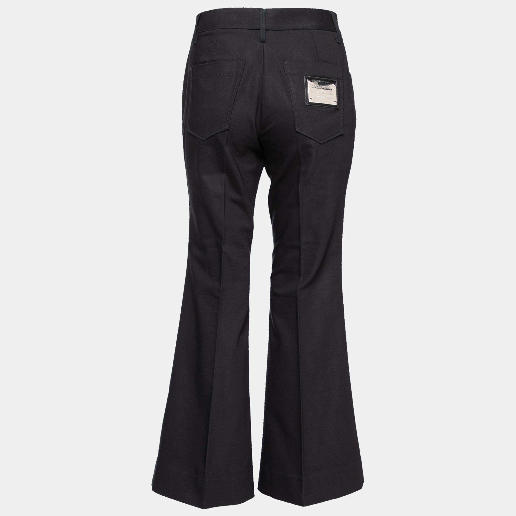 

Dolce & Gabbana Black Cotton Flared Trousers