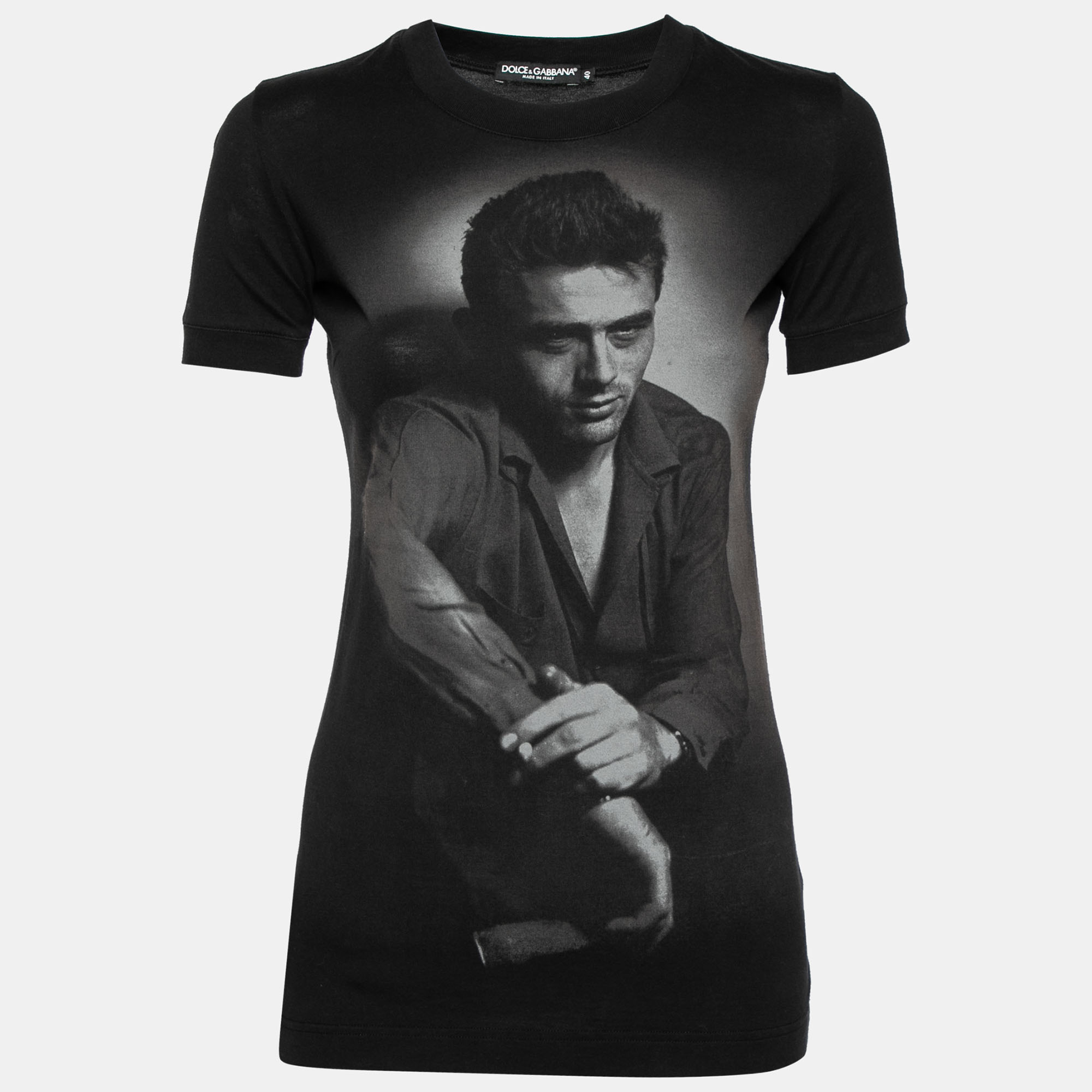 

Dolce & Gabbana Black Cotton James Dean Printed T-Shirt S