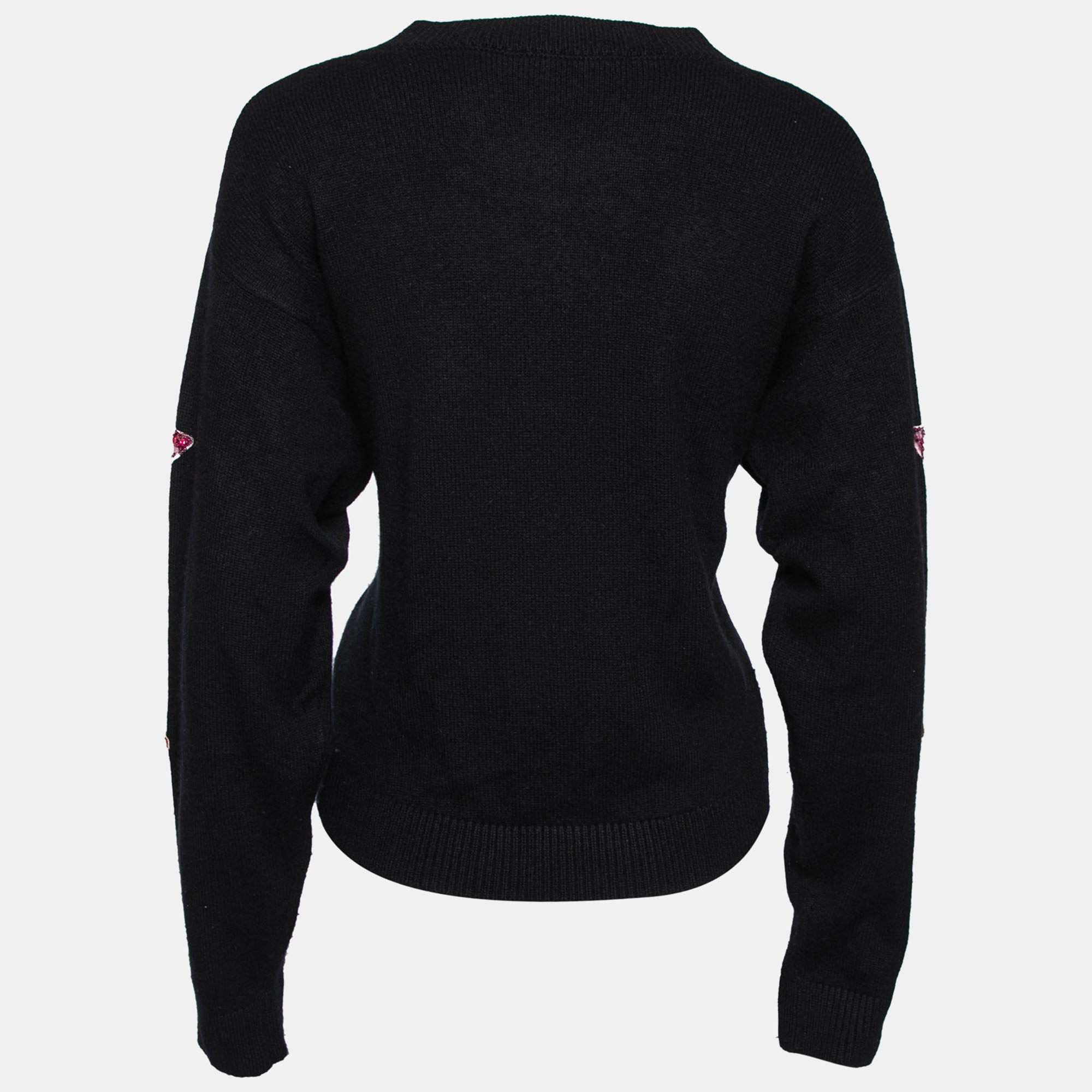 

Dolce & Gabbana Black Knit Sequin and Beaded Embroidered Sweater