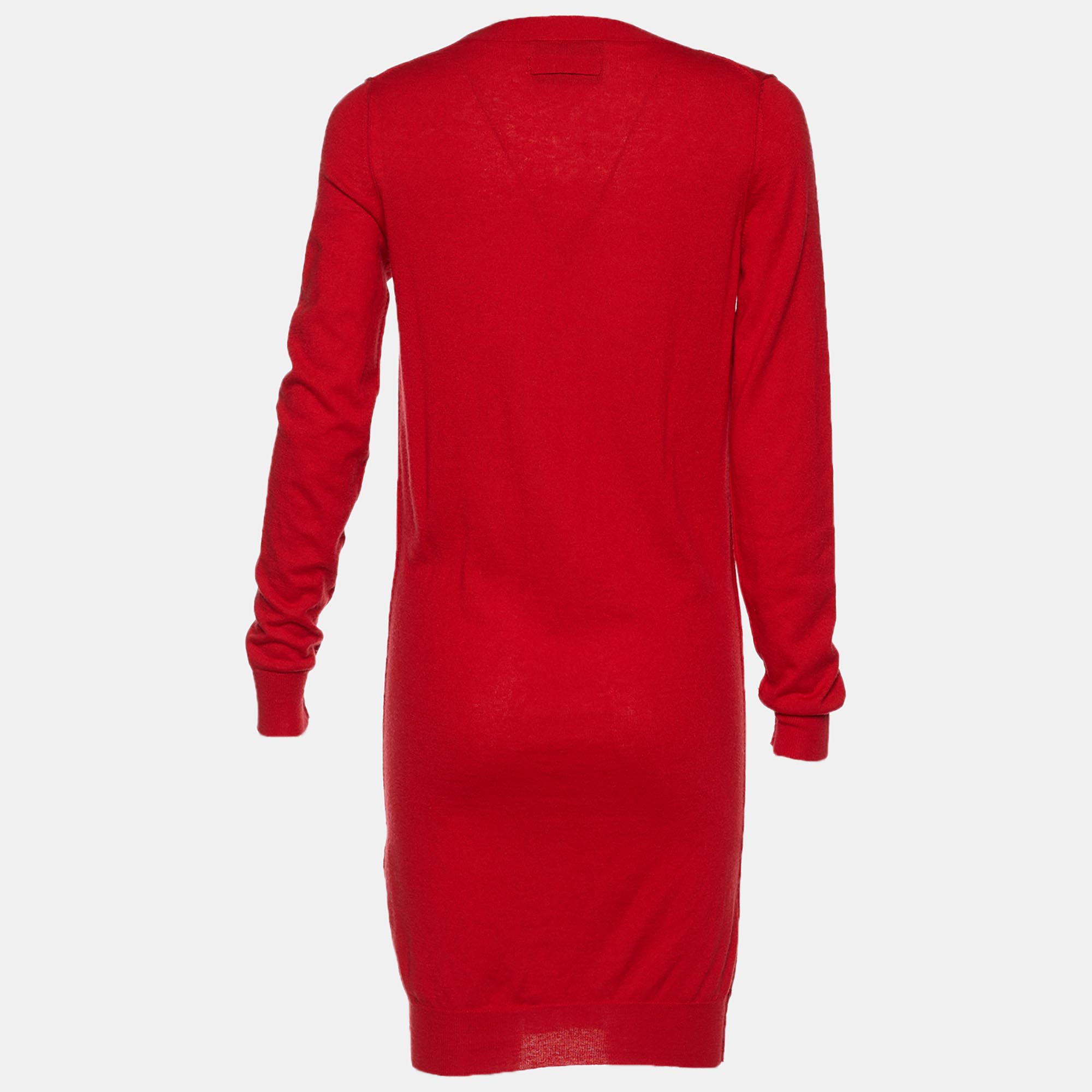 

D&G Red Cashmere & Silk Knit Button Front Cardigan