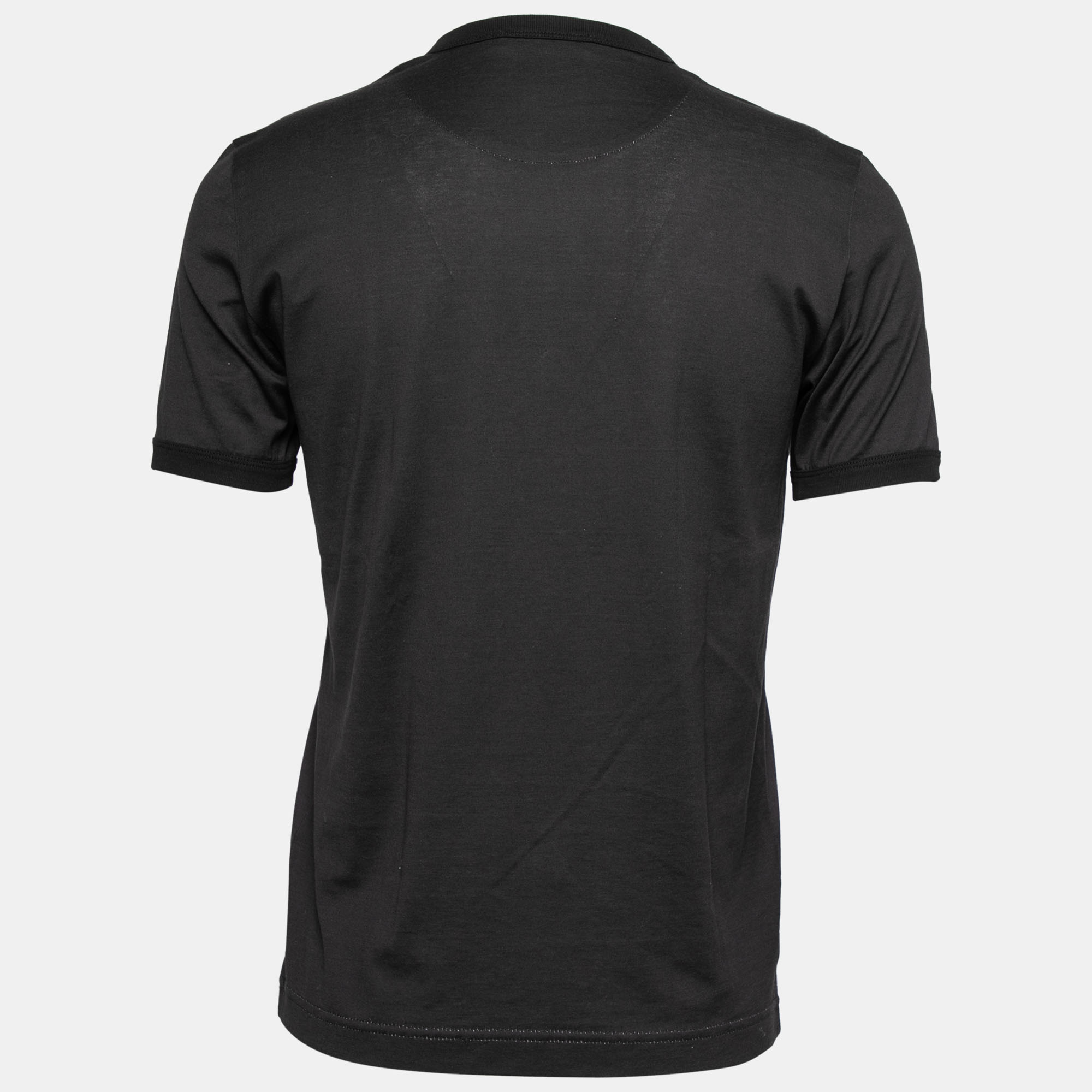 

Dolce & Gabbana Black Cotton 1 Printed Crew Neck Top