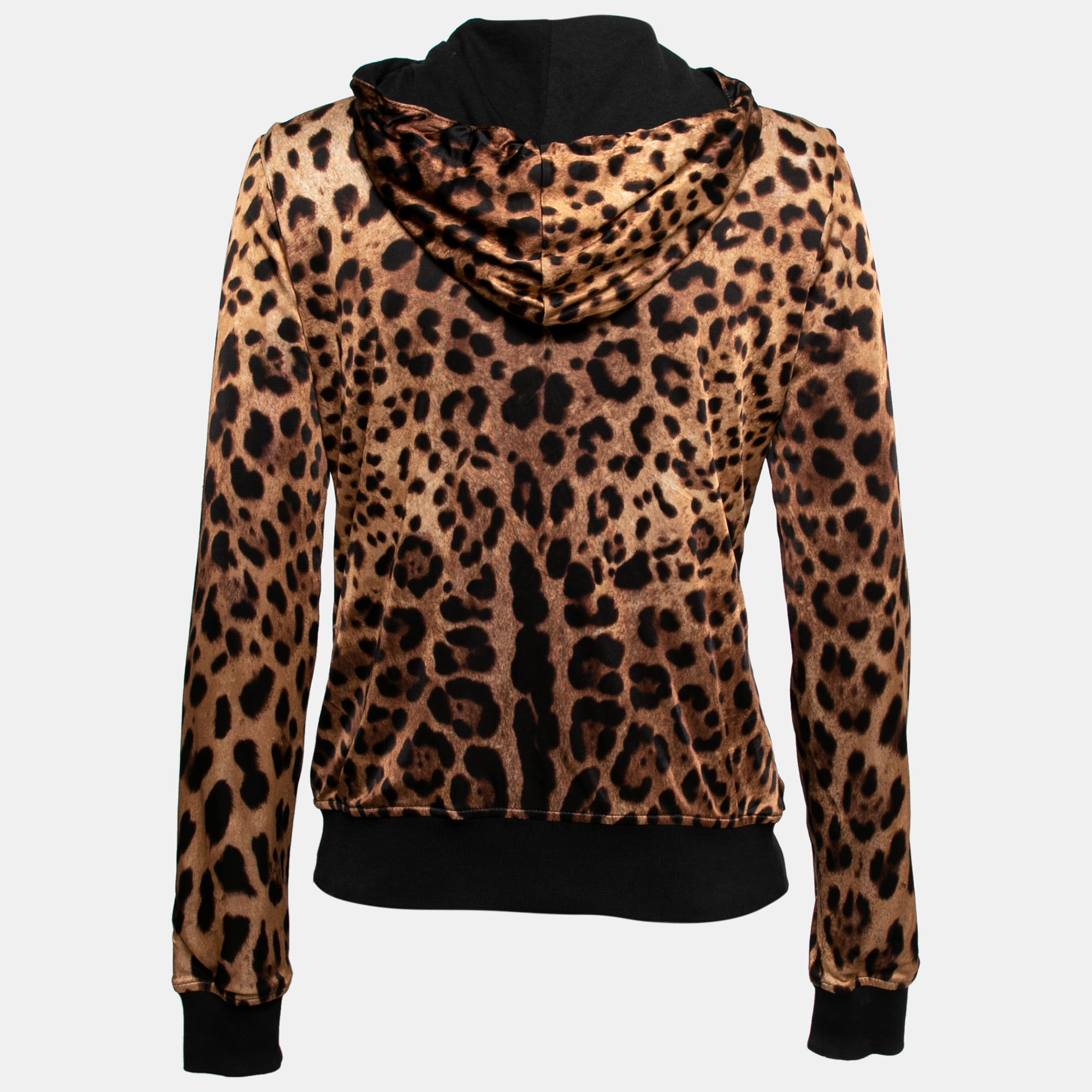 

Dolce & Gabbana Brown Leopard Print Jersey Hoodie