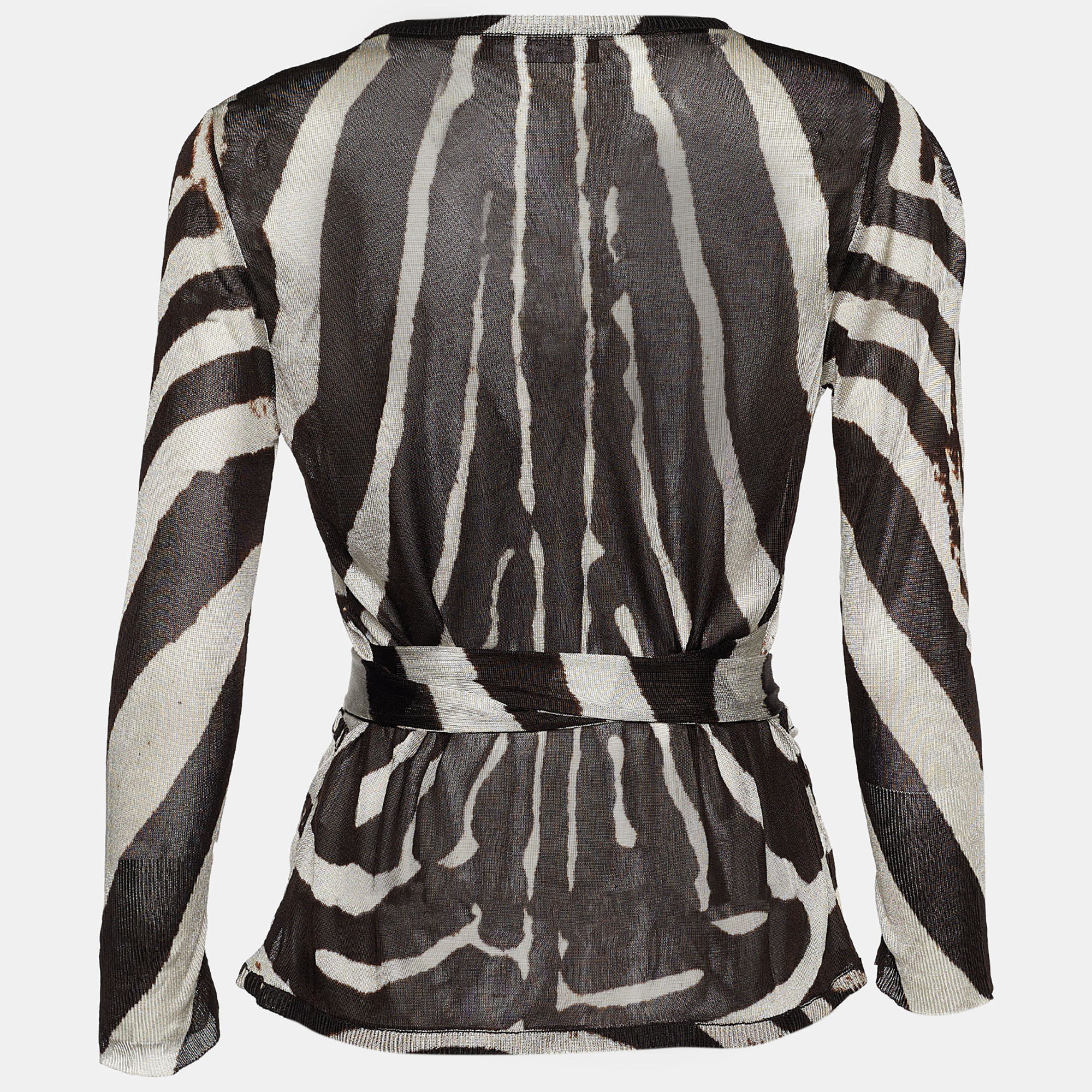

Dolce & Gabbana Brown Striped Knit Tie Back Cardigan