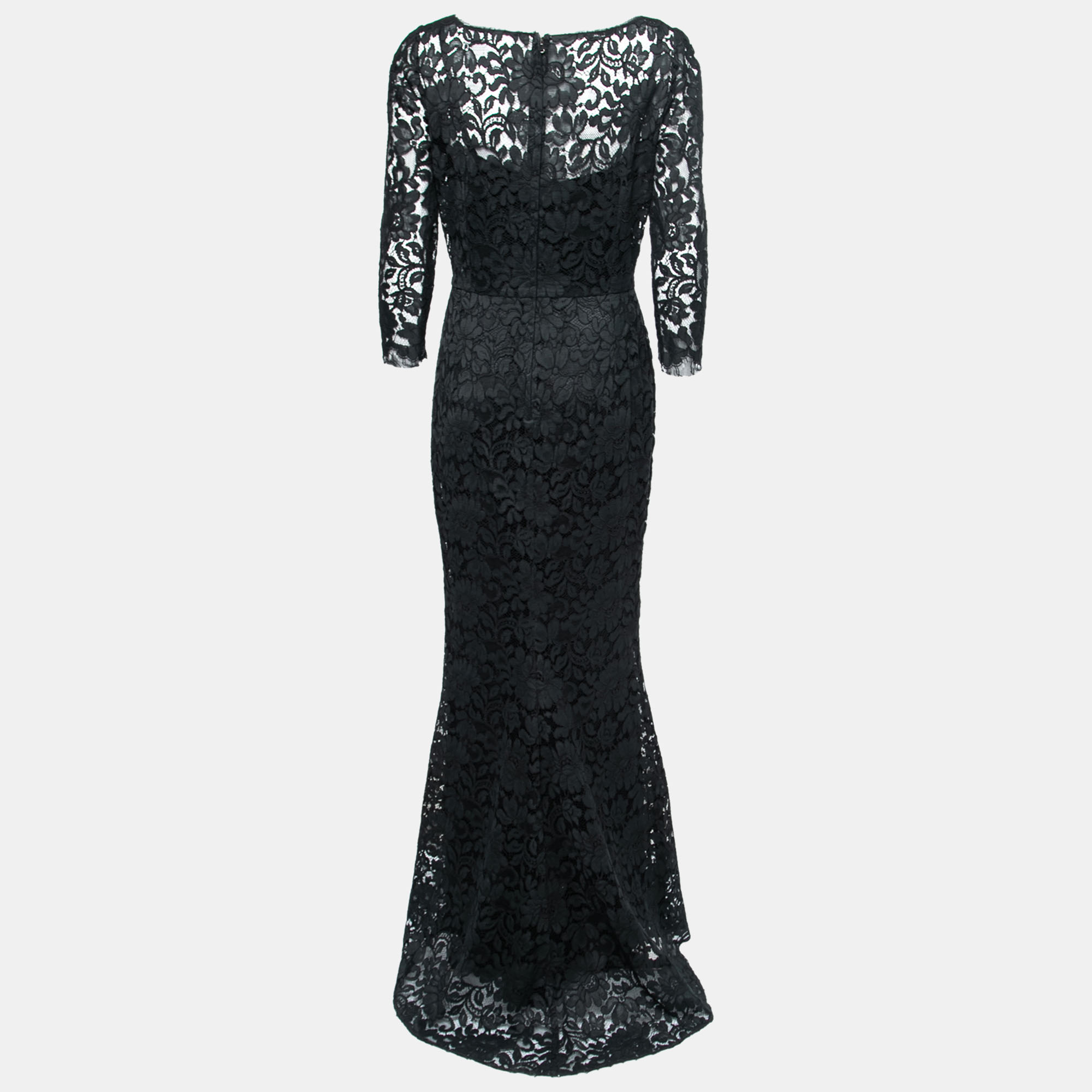 

Dolce & Gabbana Black Lace Long Sleeve Maxi Dress
