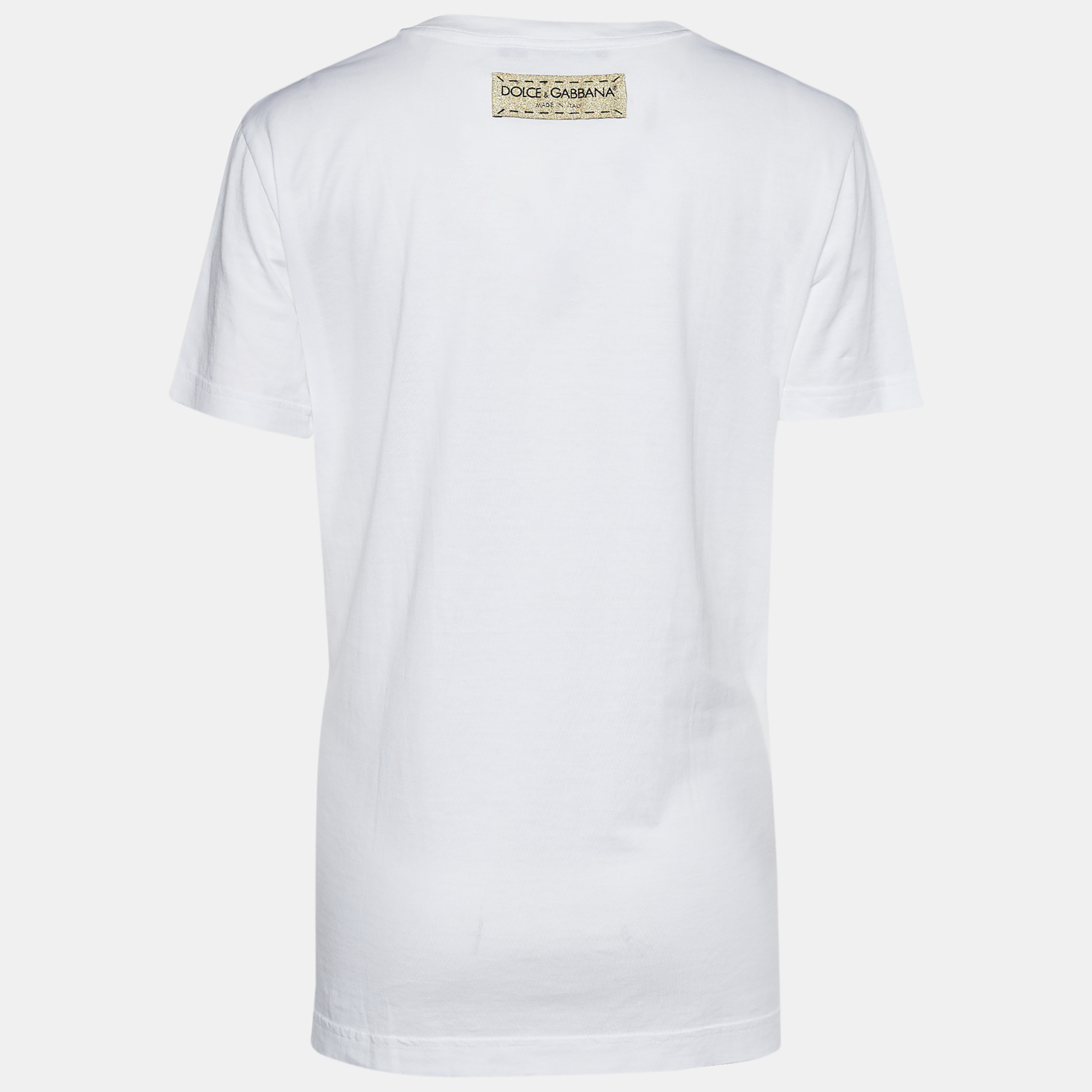

Dolce & Gabbana White Jersey Heart & Logo Print T-Shirt