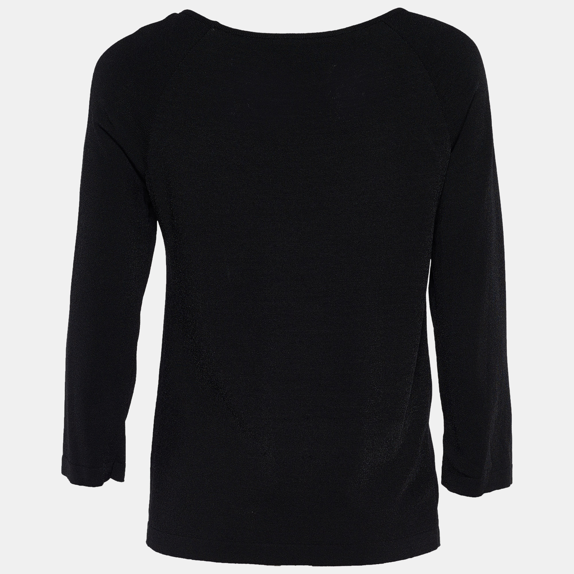 

Dolce & Gabbana Black Knit Logo Detail Long Sleeve Top