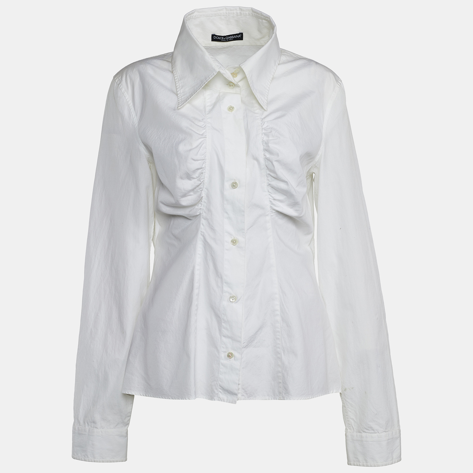 

Dolce & Gabbana White Cotton Button Front Shirt