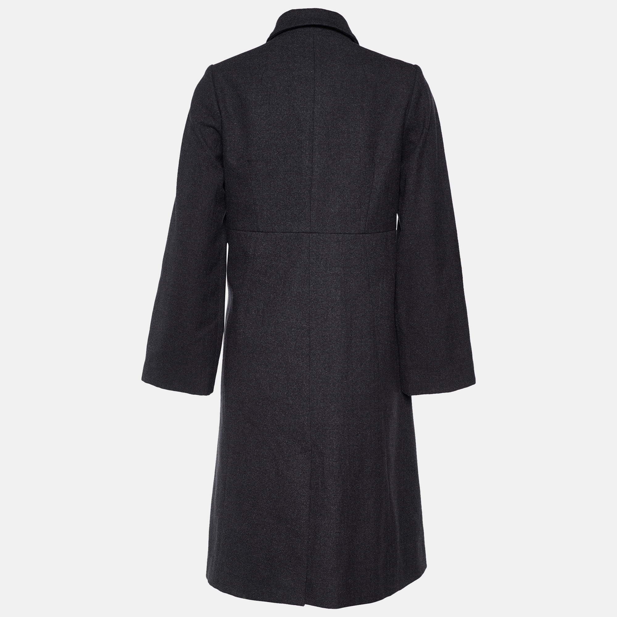 

Dolce & Gabbana Grey Wool Flared Double Breasted Coat