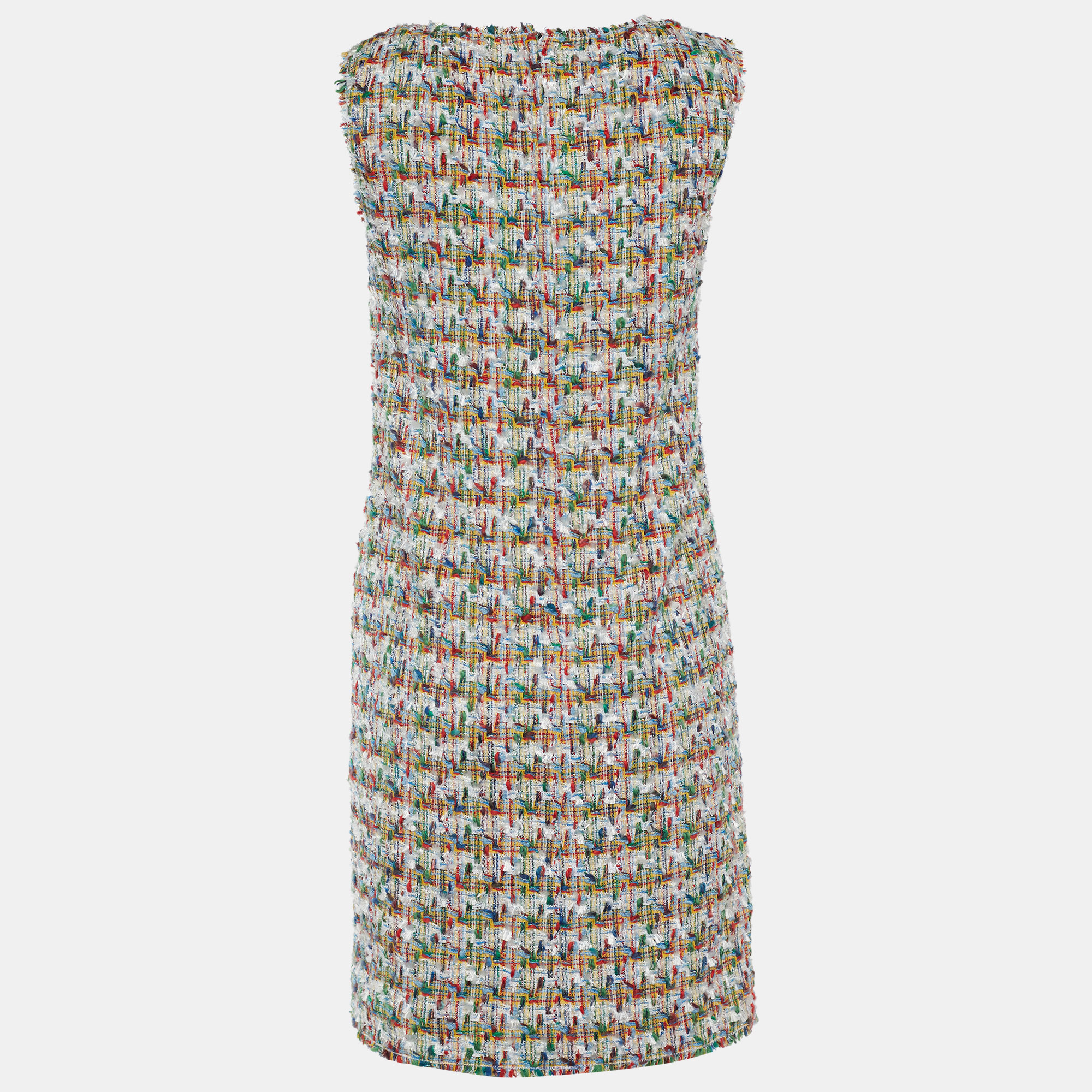 

Dolce & Gabbana Multicolor Tweed Sleeveless Shift Dress