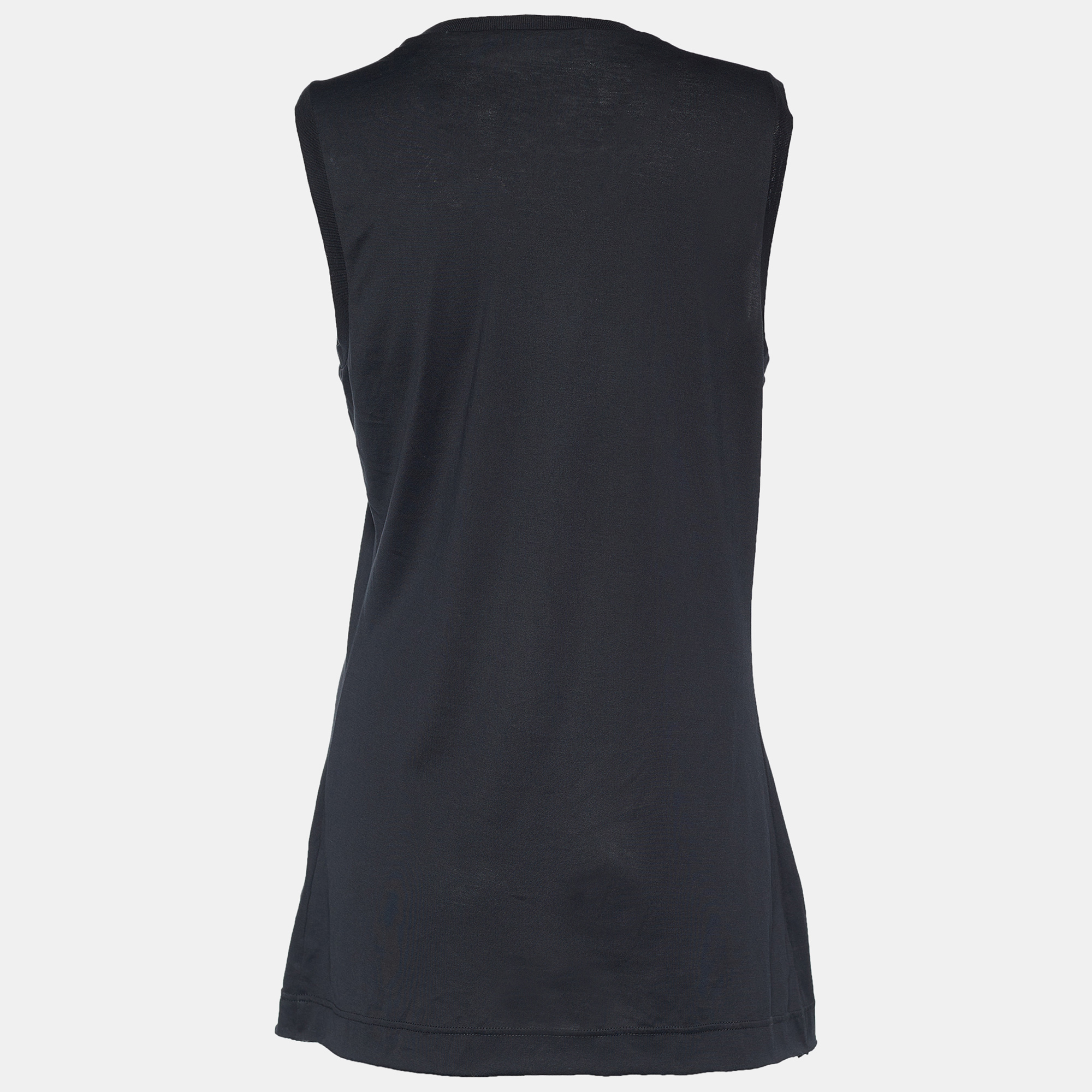 

Dolce & Gabbana Black Cotton Embellished Tank Top