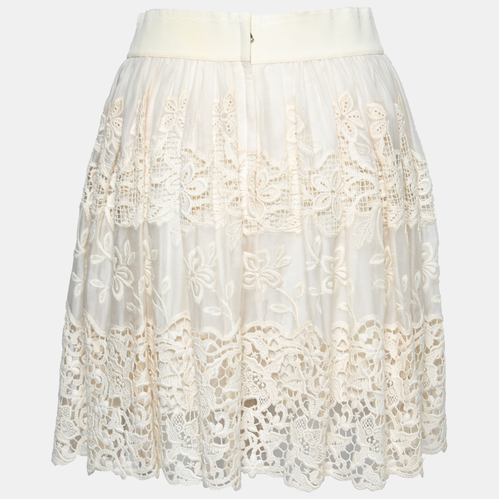 

Dolce & Gabbana Cream Lace Mini Skirt