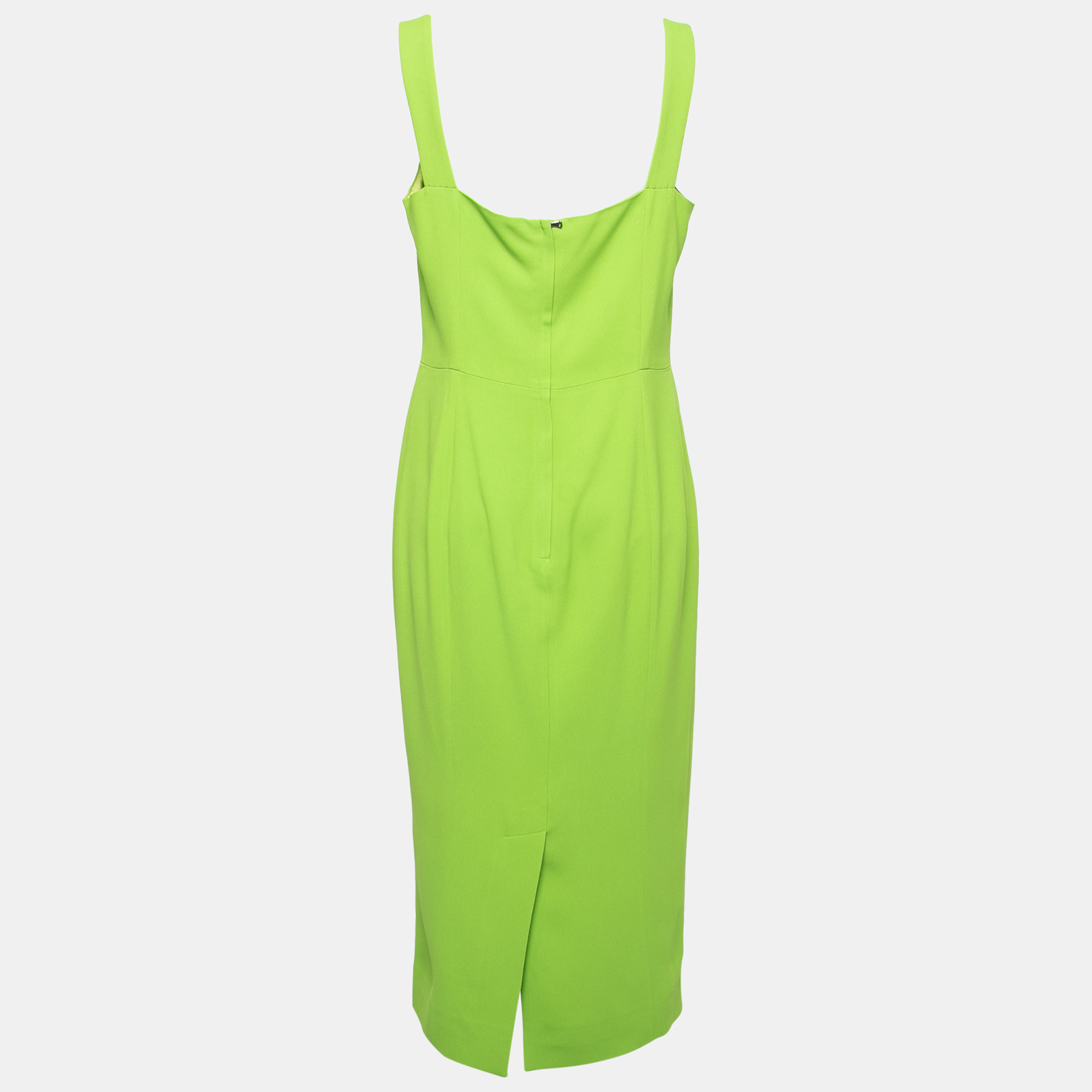 

Dolce & Gabbana Lime Green Crepe Sleeveless Sheath Dress