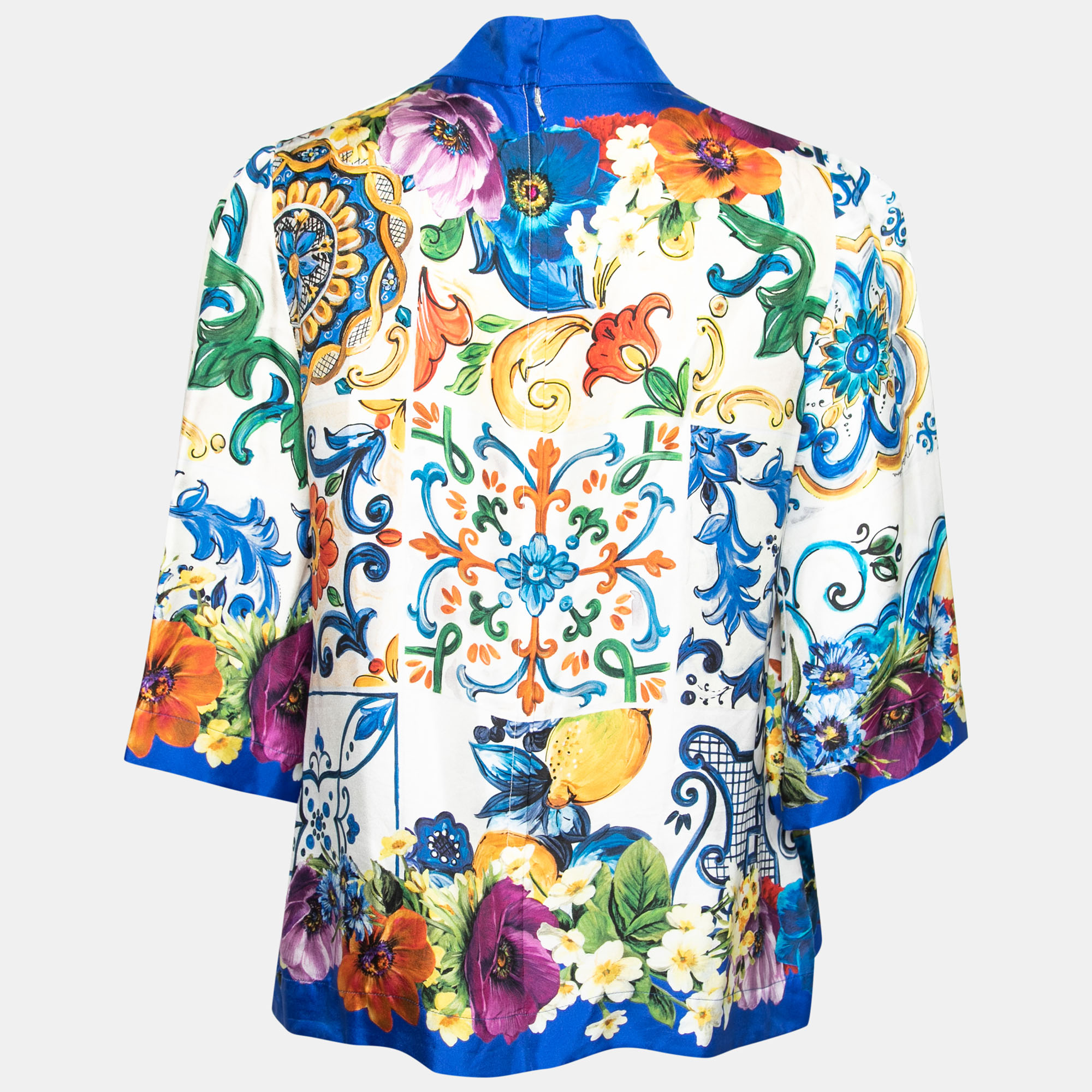 

Dolce & Gabbana Multicolor Floral Print Silk Blouse