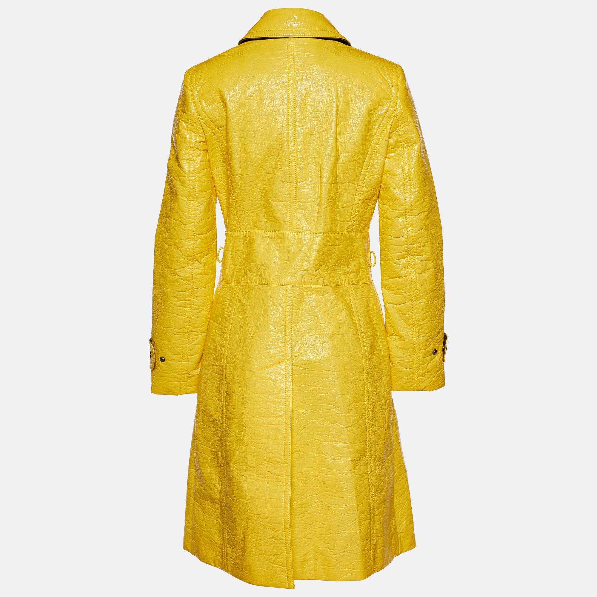 

Dolce & Gabbana Yellow Coated Cotton Trench Coat