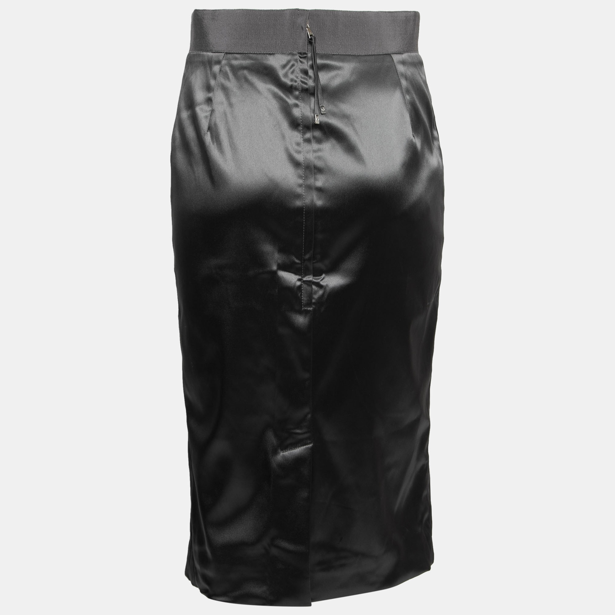 

Dolce & Gabbana Grey Satin Pencil Skirt