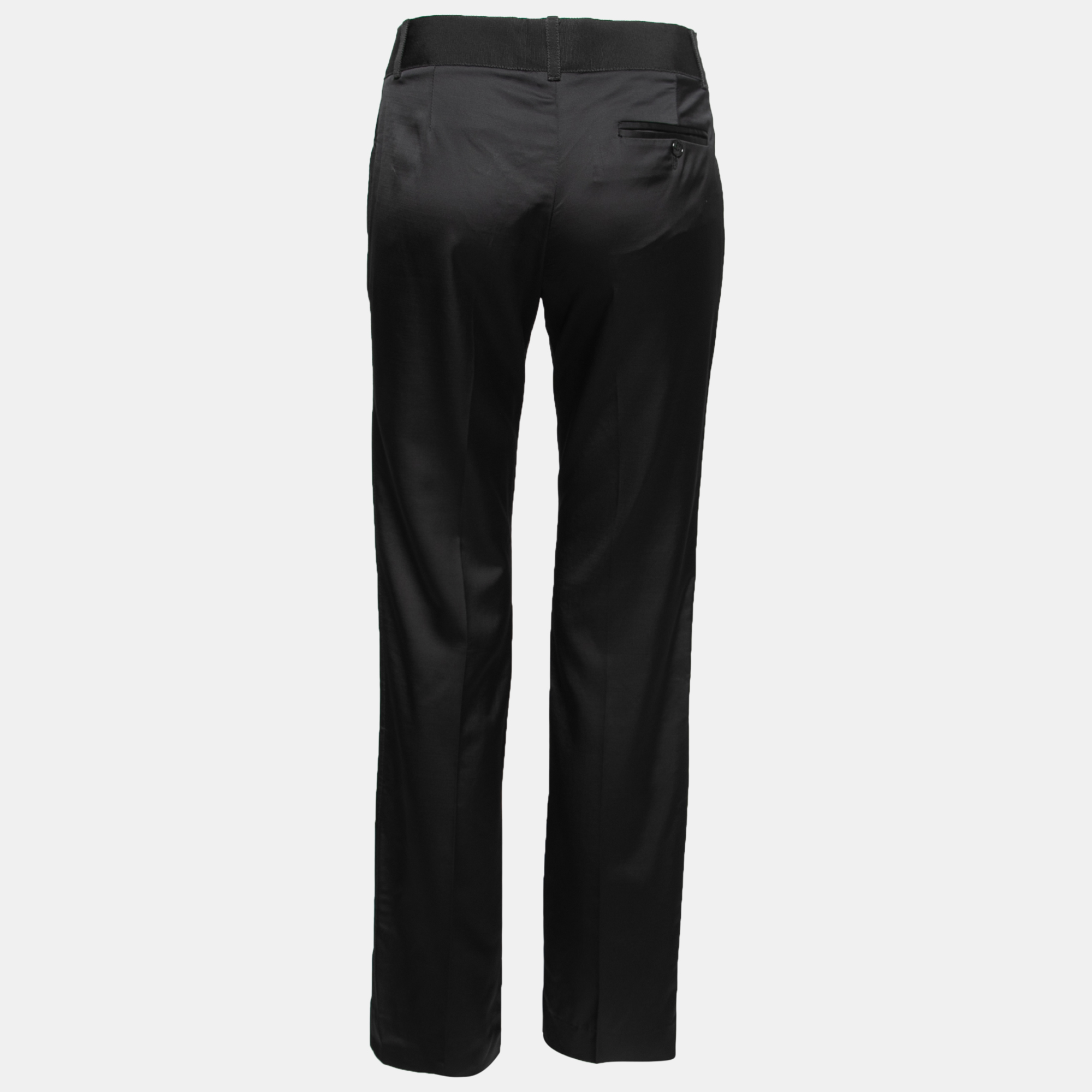 

Dolce & Gabbana Black Stretch Wool Straight Leg Trousers