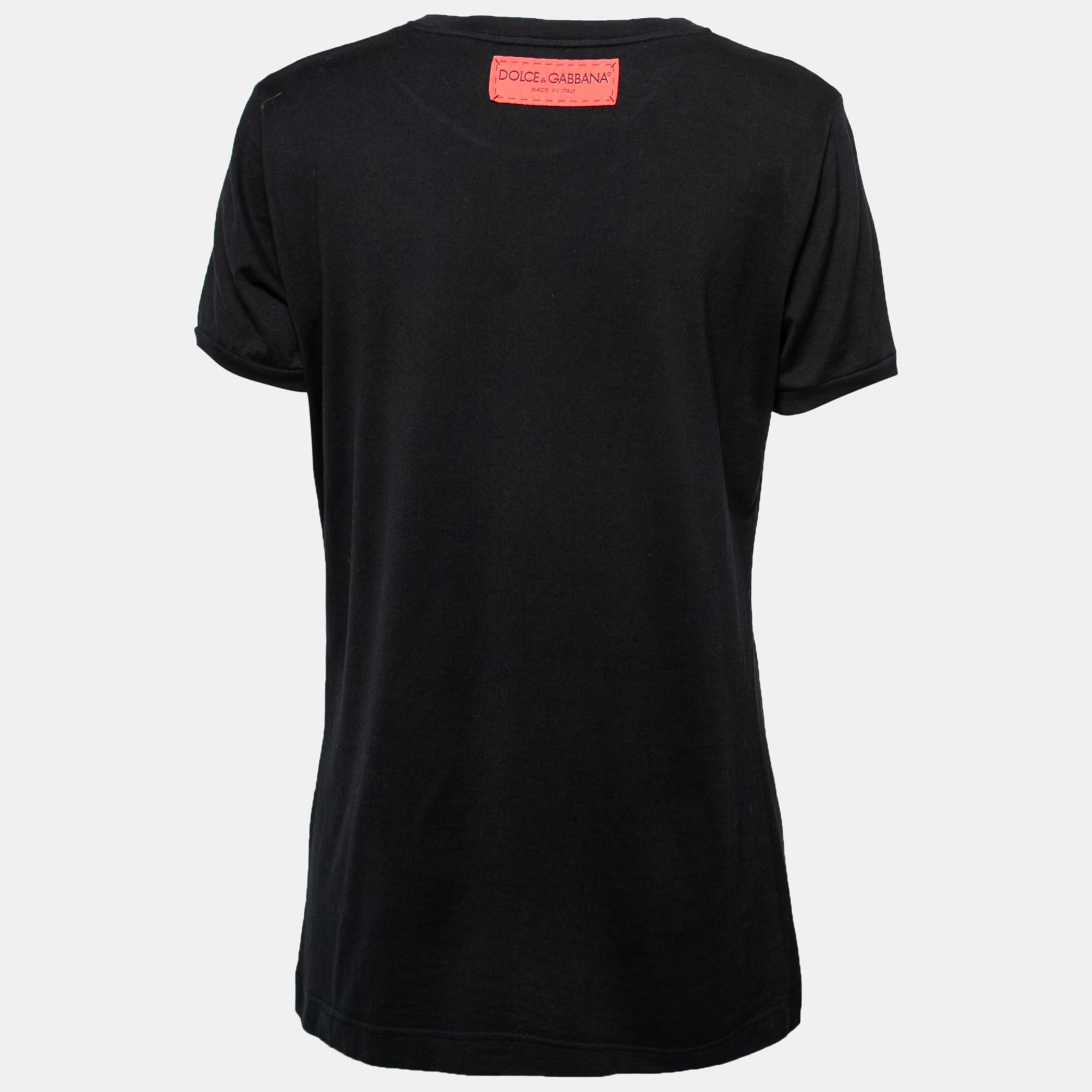 

Dolce & Gabbana Black Logo Print Cotton T-Shirt