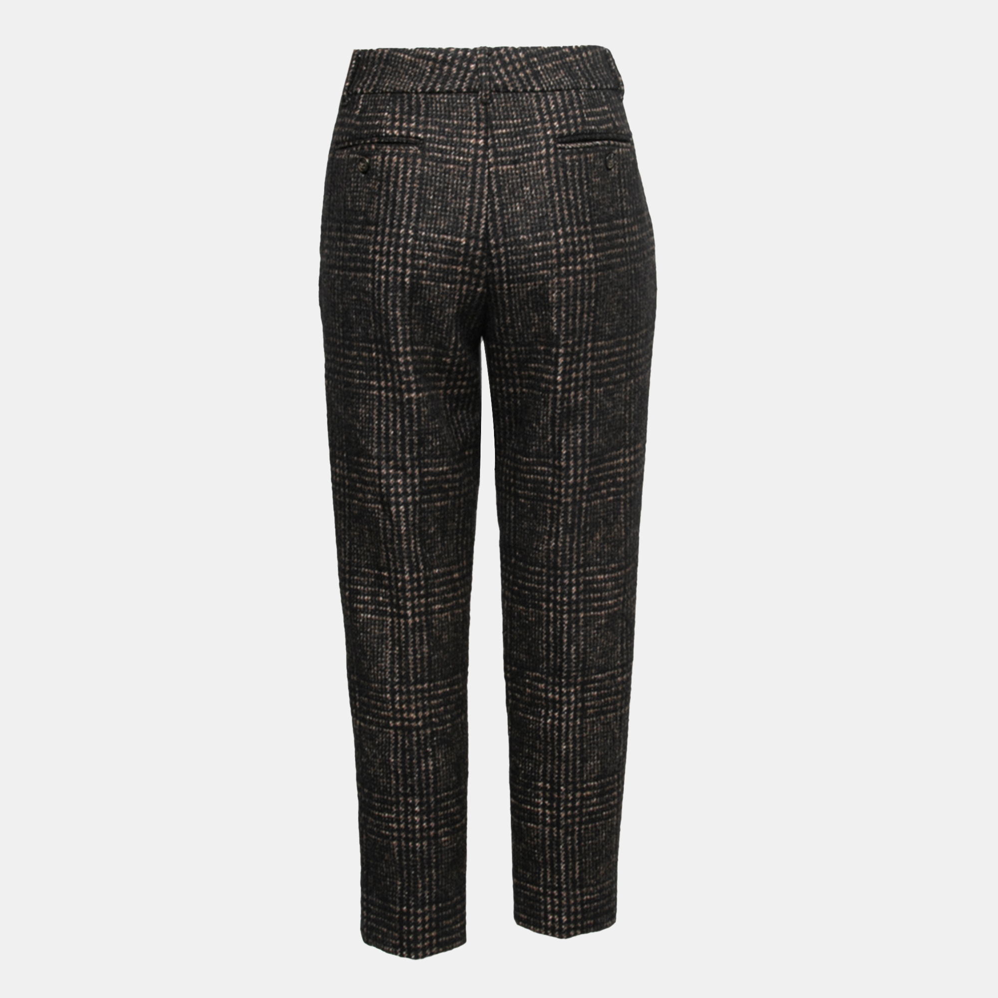 

Dolce & Gabbana Black & Brown Patterned Wool Tapered Trousers