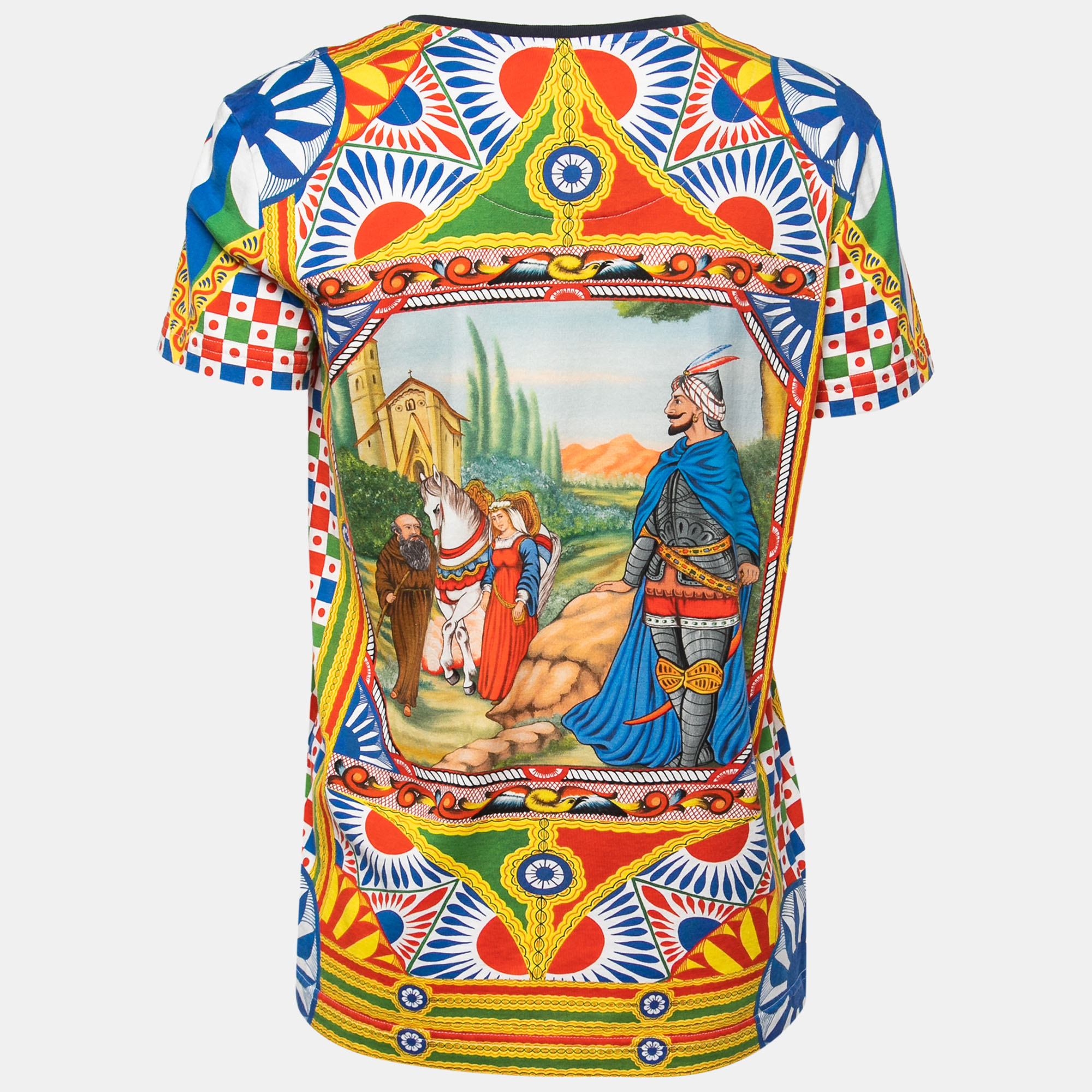 

Dolce & Gabbana Multicolor Multi-Panel Print Cotton T-Shirt
