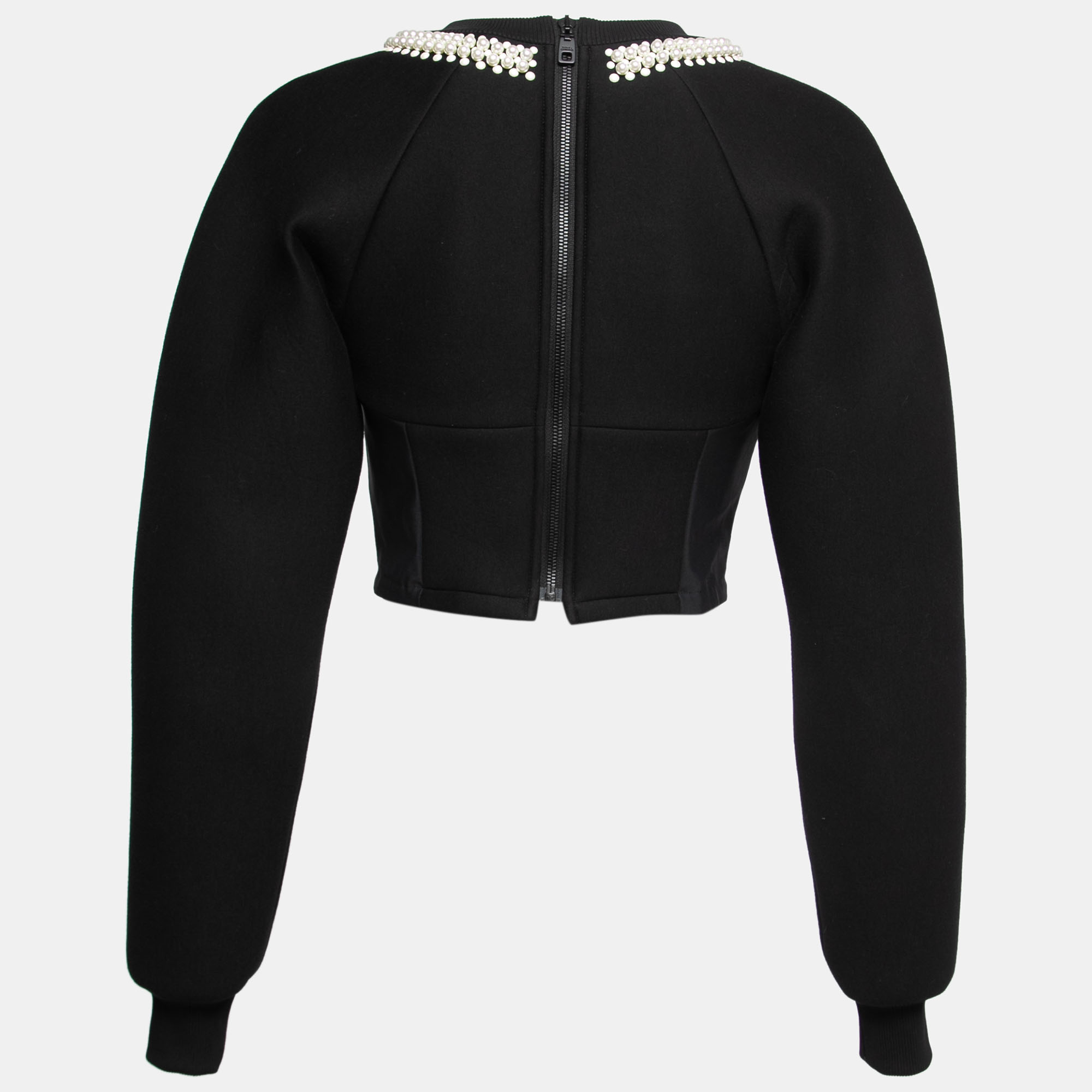 

Dolce & Gabbana Black Neoprene Pearl Embellished Jumper