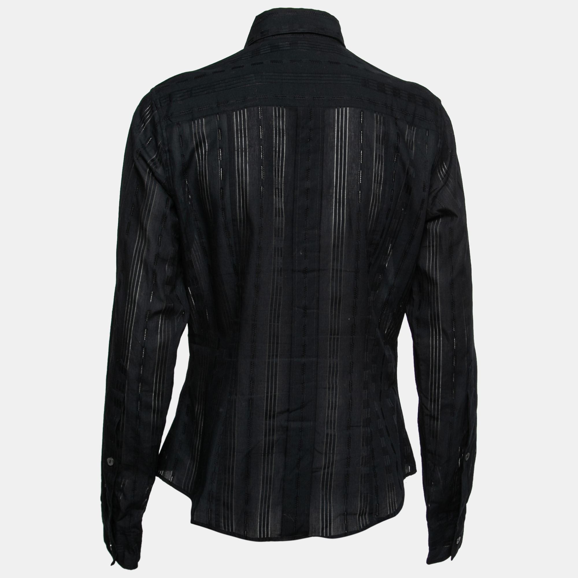 

Dolce & Gabbana Black Patterned Cotton Button Front Shirt