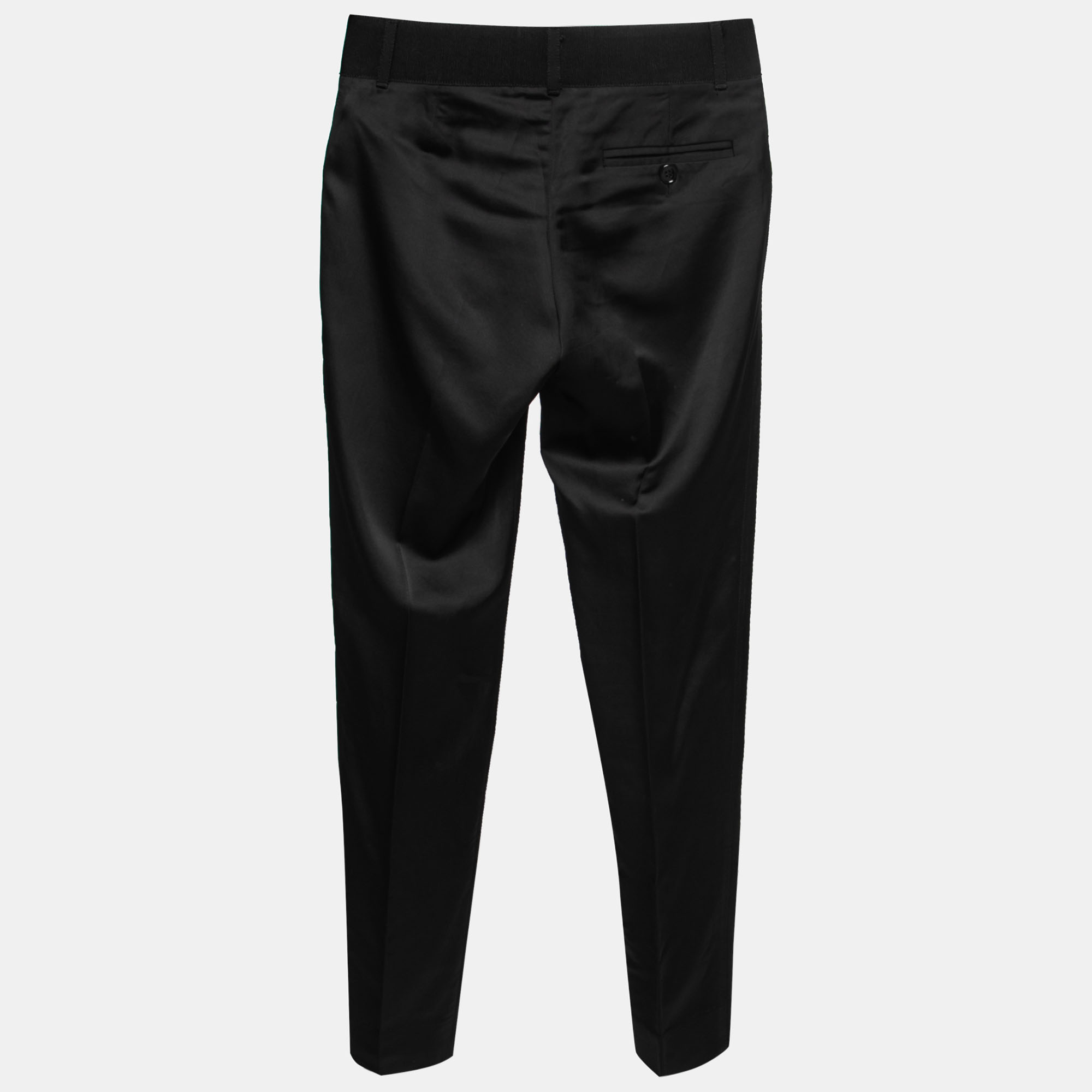 

Dolce & Gabbana Black Satin Wool Tailored Pants