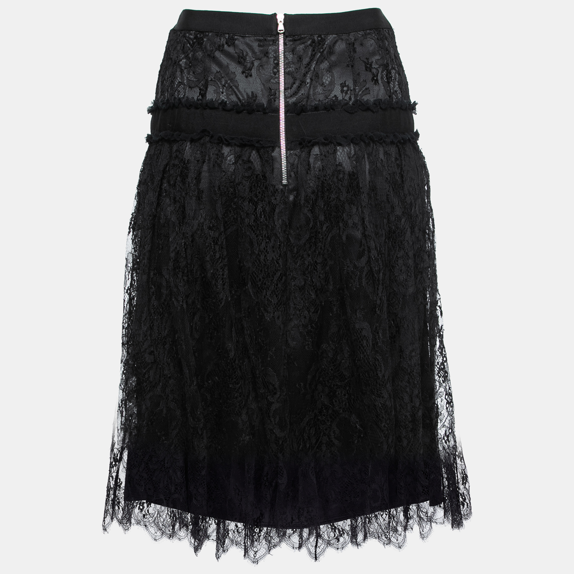

Dolce & Gabbana Black Lace Midi Skirt
