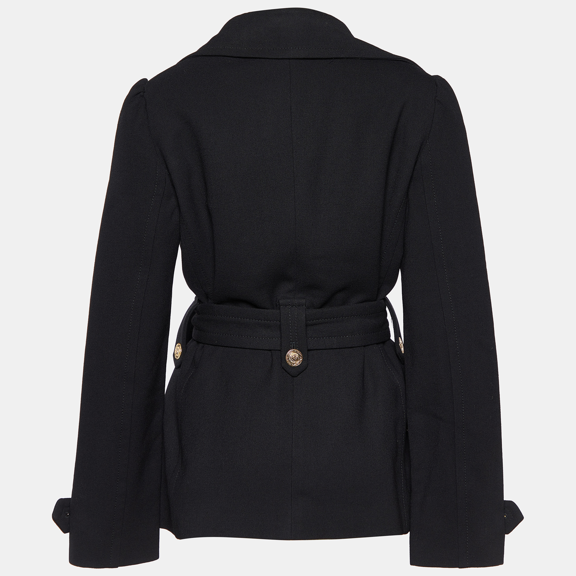 

Dolce & Gabbana Black Wool Belted Blazer